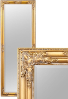 LebensWohnArt Wandspiegel Eleganter Barock Spiegel BESSA 180x60 cm gold-antik Holzrahmen