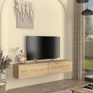 TV-Lowboard hängend Nolven 160 x 32 x 30 cm Eicheoptik [en. casa]