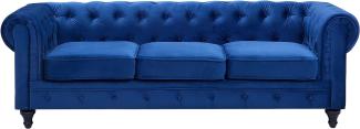 3-Sitzer Sofa Samtstoff kobaltblau CHESTERFIELD