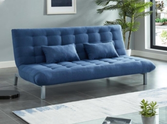 Vente-unique - Schlafsofa Klappsofa 3-Sitzer - Stoff - Blau - HORNET