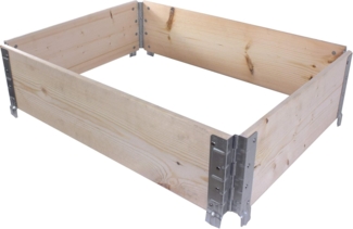 BigDean Palettenrahmen für Hochbeet 80 x 60 x 20 cm = halbe Europalette - Holzrahmen faltbar, steckbar & stapelbar - ideal für Pflanzen, Blumen, Obst, Gemüse & Kräuter