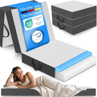 Bestschlaf Klappmatratze Gästematratze »Deluxe« mit 4 cm Visko, 75 x 200 x 15 cm, 15cm dick, weiß/grau