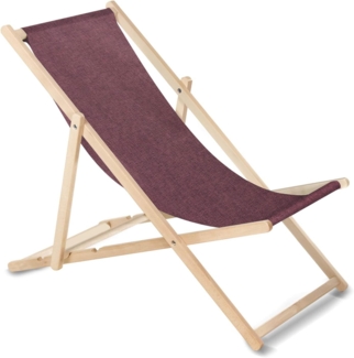 Green Blue Liegestuhl Sonnenliege Klappbar aus Buchholz ohne Armlehne Sonnenliege Gartenliege Liege (Burgund Melange)