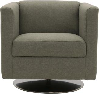 DOMO Collection Sessel Bob FK / Sessel rechteckig / Größe 72 cm x 75 cm x 71 cm (Breite x Tiefe x Höhe) / Stoff: weiche Microfaser im Lederlook in silber (grau), kleiner Cocktailsessel