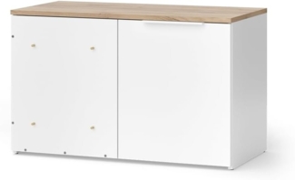 Vicco Eckkommode Wido Weiß Eiche 80 x 50 cm mit Tür