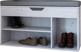 Schuhbank 1306 Schuhregal 104x32x51cm beton Strukturstoff dunkelgrau