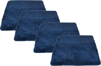 Reissner Lammfelle 4er Set Sitzkissen Lammfell Vollfell Siki KISSEN-VF-40-Set4-MAR (Rollstuhlauflage Katzenbett) VF 40x40 cm blau