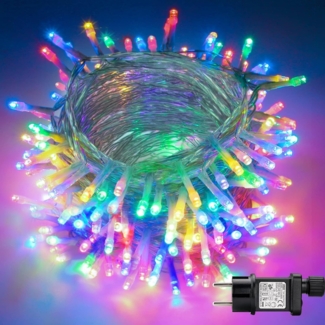 Lichterketten Außen & Innen, LED Lichterkette Weihnachtsbaum Strom, IP44 Wasserdicht Dekoratives Licht für Halloween Weihnachtsfeier Tannenbaum Hochzeit Party Zimmer Garten Balkon, 10M 100LEDs, Bunt