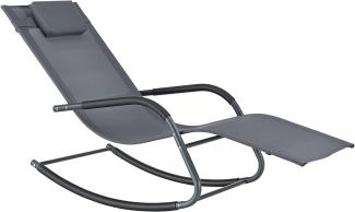 Sonnenliege Caracena 147x63x89cm Schaukelliege Dunkelgrau en. casa