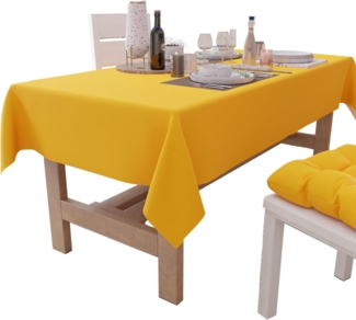 PETTI Artigiani Italiani Tischdecke, Tischdecke, Küchentischdecke aus Baumwollmischgewebe, einfarbig, gelb, 6 Sitze (140x180 cm), 100% Made in Italy