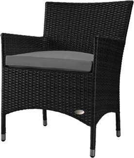 XXXL Rattan Stuhl Trento, Farbe Schwarz