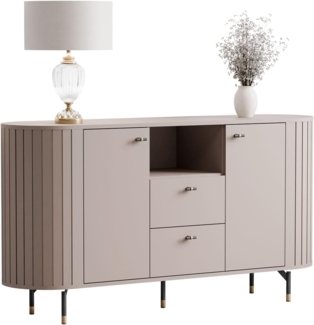 Lookway Kommode ELODIE 150 2D2S mit Soft-Close, Fräsfronten & Metallbeinen (1x Kommode), Breite: 150 cm