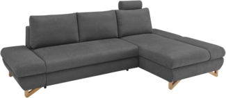Ecksofa Skalm in grau mit Bettfunktion 284 cm