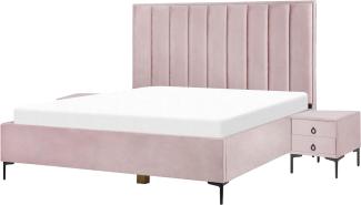 Schlafzimmer komplett Set 3-teilig rosa 180 x 200 cm SEZANNE