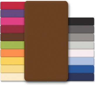 CelinaTex Jersey Spannbettlaken Lucina Doppelpack 90x200-100x200cm Schoko braun 100% Baumwolle gekämmt bis 26cm Matratzenhöhe Oeko-TEX