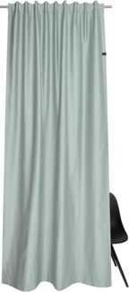 SCHÖNER WOHNEN-Kollektion Vorhang Soft (1 St), Multifunktionsband, blickdicht, Jacquard, mit Lederapplikation