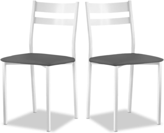 ASTIMESA Küchenstuhl aus Metall mit offener Rückenlehne, Graphit, 48 x 45 x 40 cm