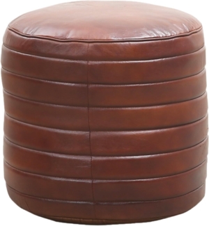 Marrakesch Orient & Mediterran Interior Hocker Vintage Pouf Sitzkissen aus Leder Janeiro rund (1 St), Handarbeit