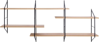 ACTONA GROUP Wandregal Belfast Wandboard, Hängeregal, Schweberegal, pulverbeschichtetem Metallgestell, asymmetrischen Details, B: 191 cm