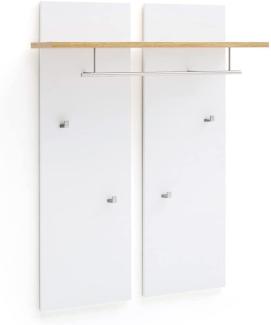 Garderobenpaneel Claire 4 weiss Wotan Eiche Nb. 88x118x28 cm Paneel Garderobe