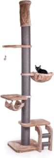 XXL Kratzbaum Lofty Cappuccino mit Deckenspanner ca. 57 x 57 x 250 - 275 cm