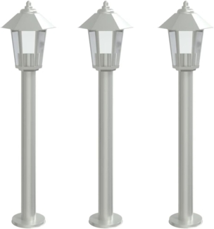 vidaXL Wegeleuchten 3 Stk. Silbern 80 cm Edelstahl 4006382