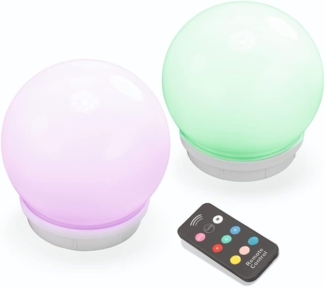 Esotec Solar-Leuchtkugeln, multicolor, 2er-Set, Fernbedienung
