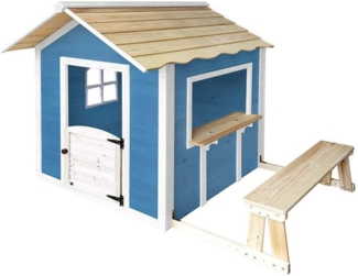HOME DELUXE Spielhaus DER GROSSE PALAST - 106 x 111 cm Blau mit Bank