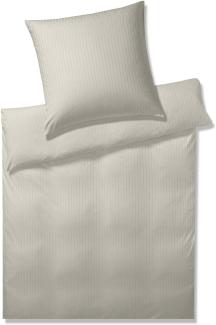 elegante Jersey Bettwäsche Solid Stripe sand | 135x200 cm + 80x80 cm