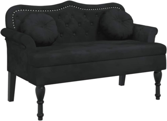 vidaXL Bank mit Kissen Schwarz 120,5 x 65 x 75 cm Samt 372145