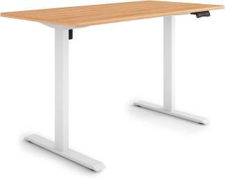 ESMART Germany ETX-121WM 140x70 cm Ahorn Dekor Ergonomischer Steh-Sitz-Schreibtisch Stufenlos elektrisch höhenverstellbar 73,5-123,5cm 3X Memory Aktivitätserinnerung Soft-Start/Stopp Schnelle Montage