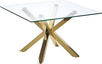 Couchtisch Glas Gold quadratisch 70x70 cm STARLIGHT