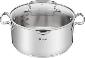 Tefal Kochtopf Duetto+, Edelstahl 18/10, hochglanzpoliert, Glasdeckel mit Siebfunktion