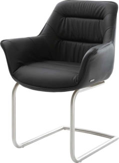 Freischwinger Kaira-Flex Echt-Leder Schwarz Freischwinger rund Edelstahl