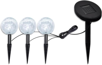 vidaXL Solarkugel 3 LED Gartenleuchten mit Erdspießen & Solarmodul 40870