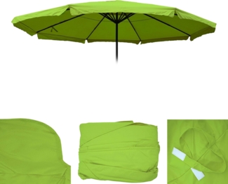 Ersatz-Bezug für Sonnenschirm Meran Pro, Gastronomie Marktschirm mit Volant Ø 5m, Polyester ~ hellgrün