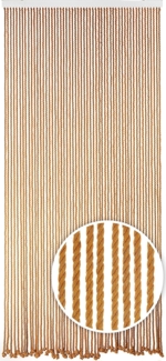 Kobolo Türvorhang Seilvorhang LIGHT BROWN 54 Stränge 90x200 cm, Ösen (1 St), transparent