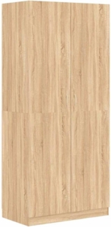 vidaXL Kleiderschrank mit 2 Türen Garderobenschrank Garderobe Schrank Schlafzimmerschrank Dielenschrank Sonoma-Eiche 90 x 52 x 200 cm Spanplatte