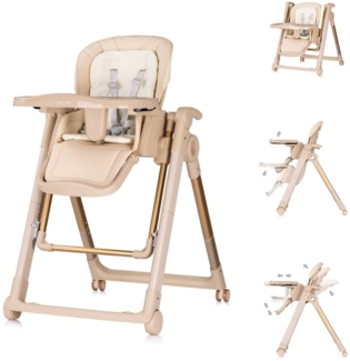 Chipolino Kinderhochstuhl 2 in 1 Super Chef Babyschaukel, Fußstütze, klappbar beige