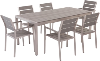 Gartentisch Set VERNIO 180x90x76 cm Grau