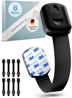 ADLERSFELD Schubladensicherung (Schwarz) (8 Stück)