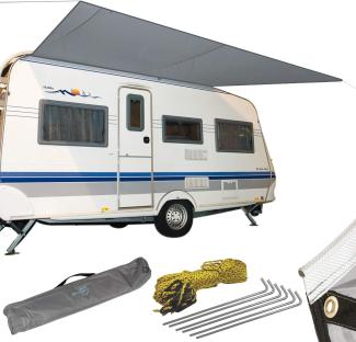 Bo-Camp Sonnensegel XL Wohnwagen Wohnmobil Markise Vordach Keder Bus 4,6 x 2,4 m