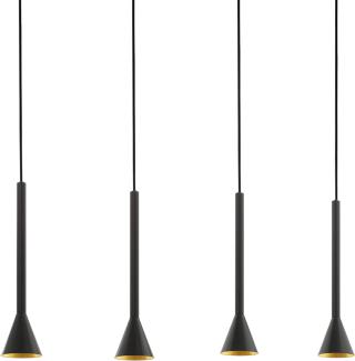 Eglo 97605 Pendelleuchte CORTADERAS LED GU10 4X4,8W schwarz, gold L:113cm B:8,5cm H:150cm 3-Stufen dimmbar