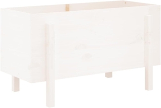 vidaXL Hochbeet Weiß 101x50x57 cm Massivholz Kiefer 825213
