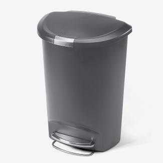 Simplehuman CW1357 halbrunder Treteimer 50 L, Plastik, Schwarz, 35. 6x48 x cm, 1 Einheiten