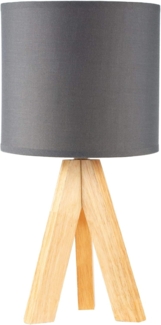 Pauleen Tischleuchte Woody Love, ohne Leuchtmittel, E14, Stoffschirm Grau