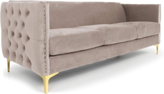 Menzzo Joshua 3-Sitzer Sofa mit Samtbezug Taupe