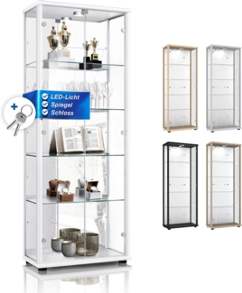 K-Möbel Glasvitrine C1084 (Glasvitrine (176 x 67 x 33 cm) mit 2 Glastüren) Glasvitrine stehend