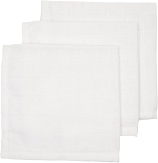 Meyco 457000 3er-Set Musselinhandtücher aus 100% Baumwolle Weiß 30x30 cm