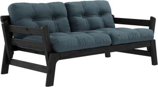 KARUP DESIGN STEP Futonsofa Gestell Schwarz Matratze Petrol Blau